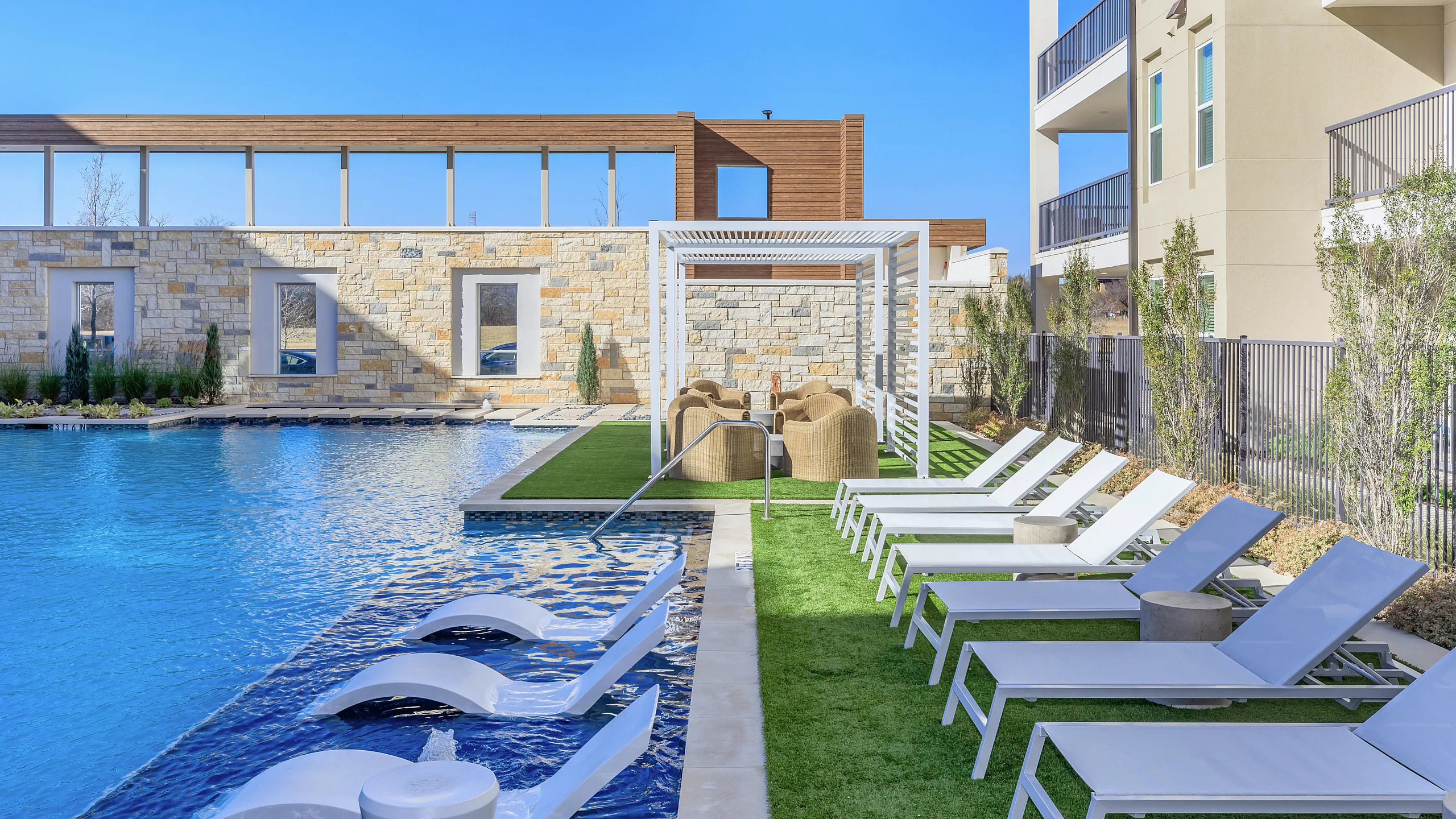 resort style lounge beside the pool