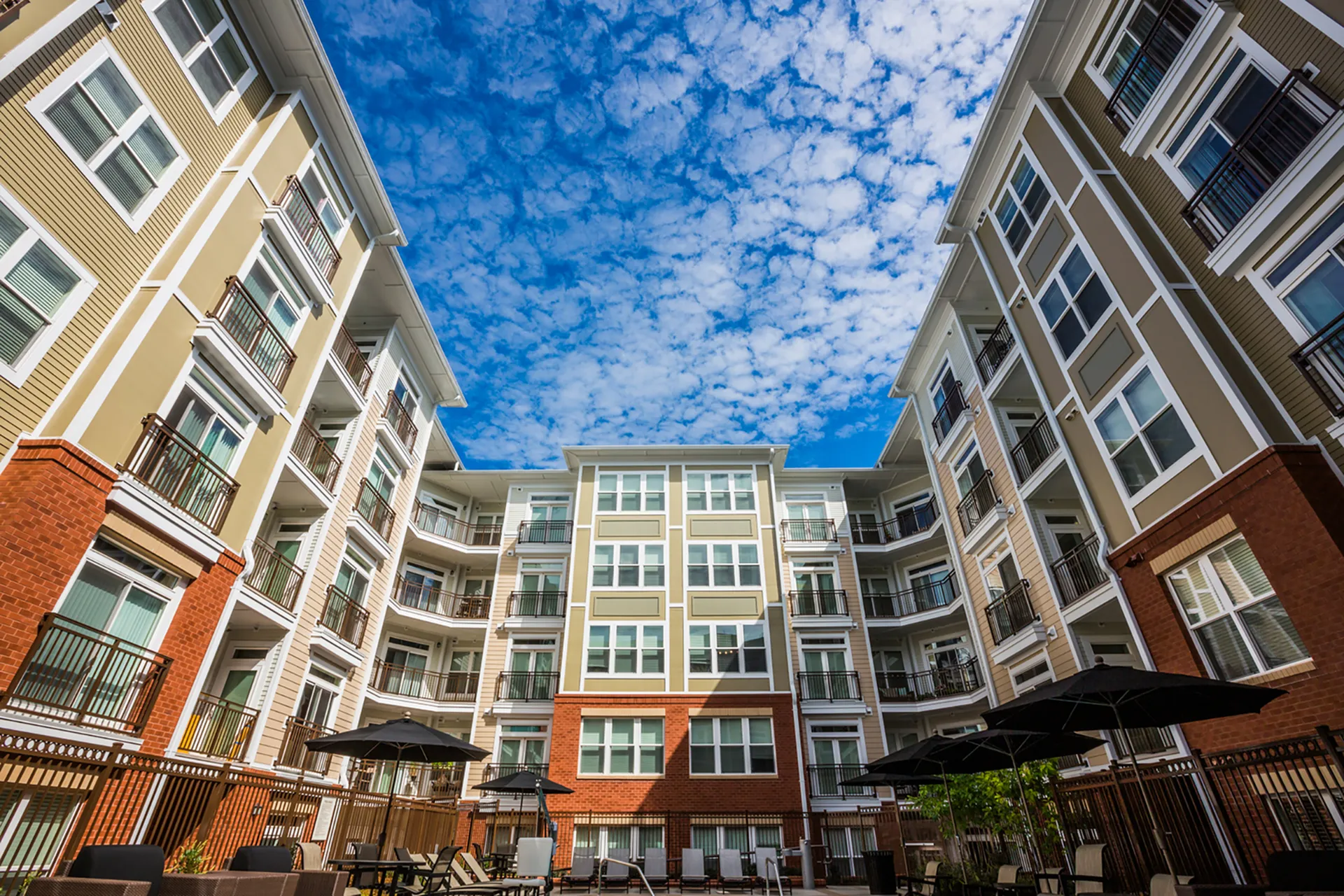 Exterior of apartment building