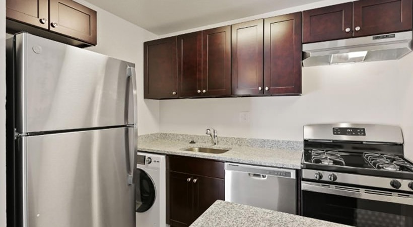 stainless steel appliances with ample lighting