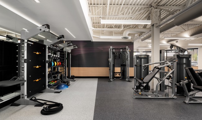 Top of the line fitness equipment in gym