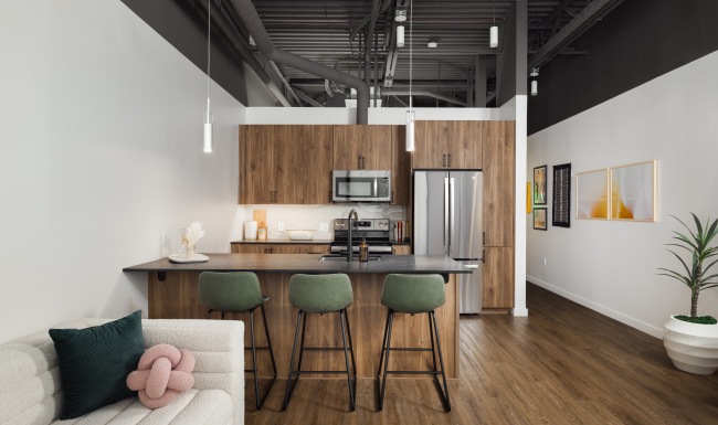 Open bright kitchen