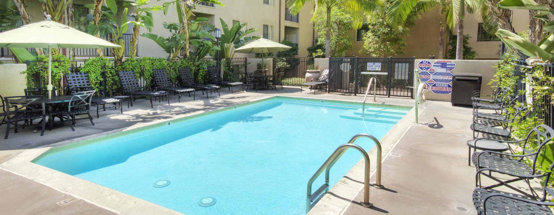 a pool in a resort
