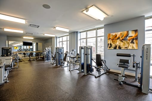 fitness center- weighted machines