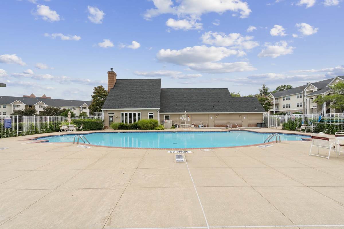 Sparkling swimming pool at Dulles Center Apartments in Herndon, Virginia