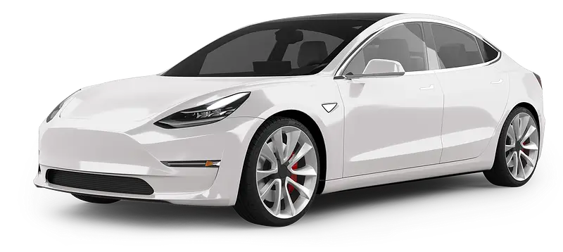 White Electric Sedan