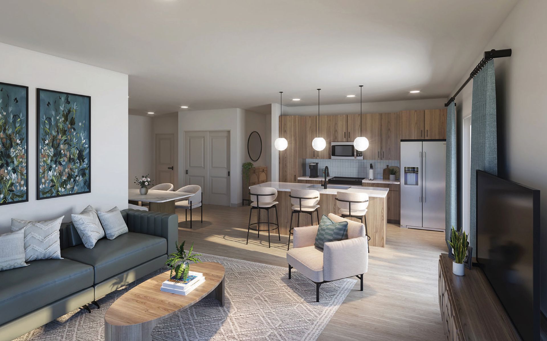 One bedroom floor plan image.