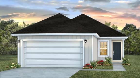 Exterior - Hawksberry 3D floor plan  3 bedroom 2 bath