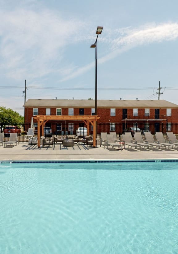 the swimming pool at our apartments