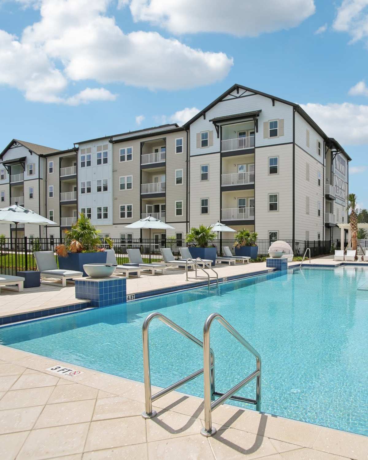 Resort-style swimming pool at Avion Apartments in Jacksonville, Florida