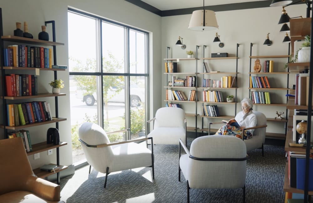 Library at The Hamilton at Garden Valley in Waxahachie, Texas
