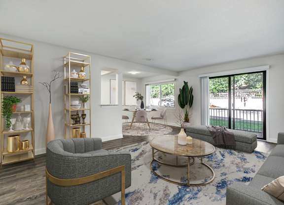 Square One Apartments in Gainesville, FL photo of living room with hardwood floors