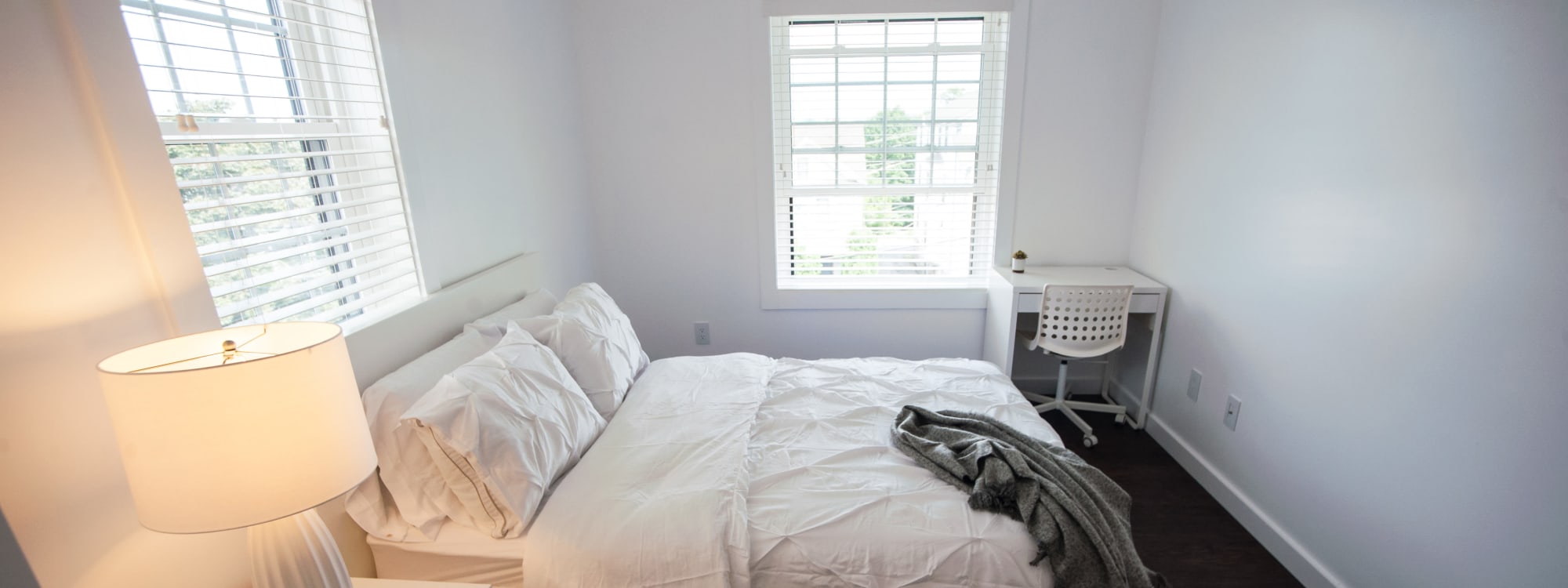 Clean bedroom at Campus Prime in Syracuse, New York