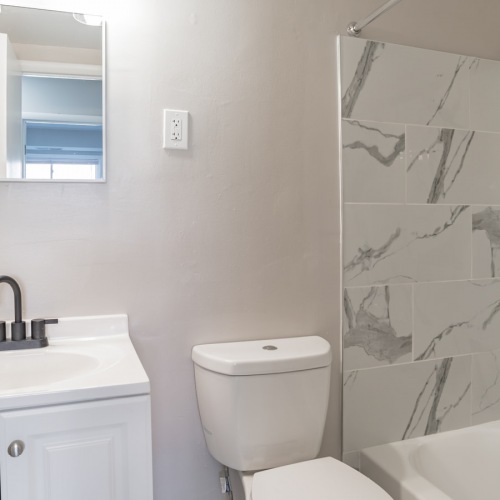 Well-lit bathroom