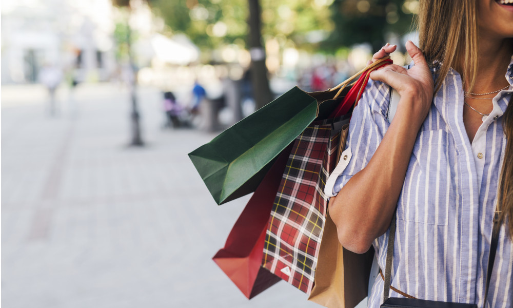 Girl with shopping bags