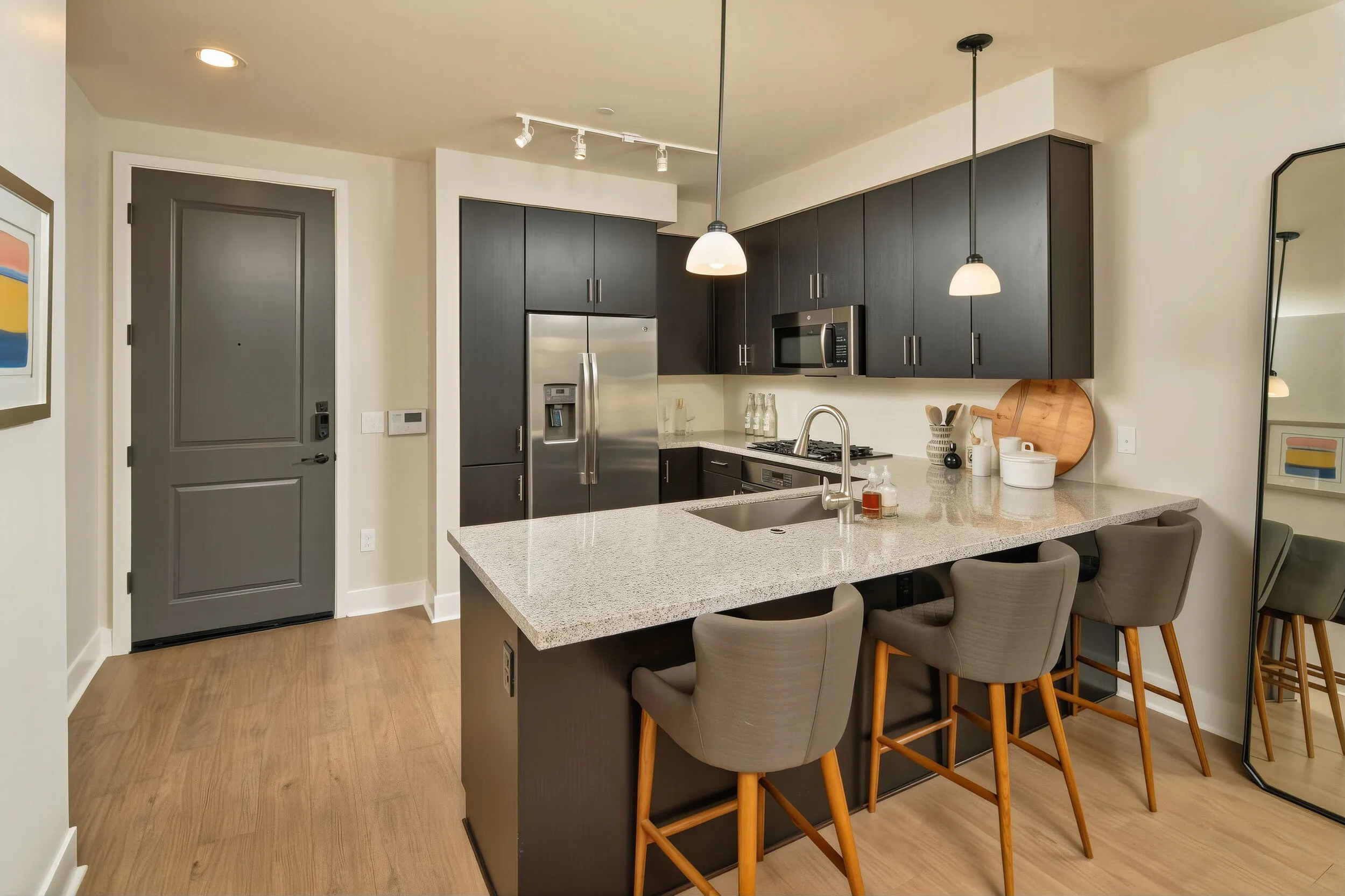avant at fashion center apartments in chandler az kitchen