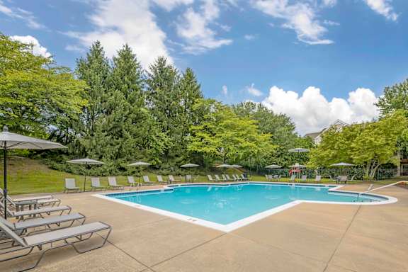 Pool With Sundecks at The Apartments at Owings Run, Owings Mills, MD