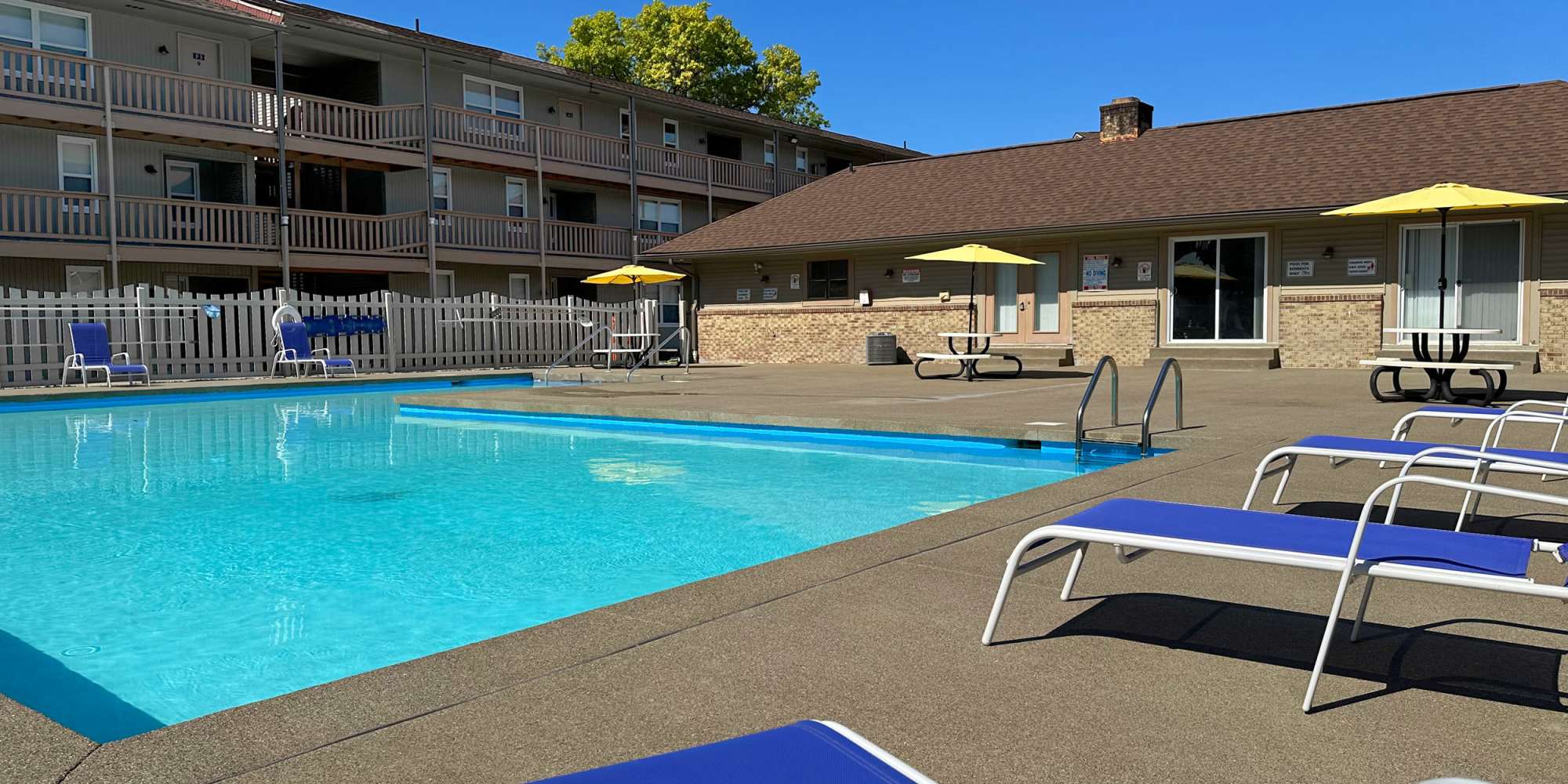 Pool deck at Eden of Reynoldsburg in Reynoldsburg, Ohio
