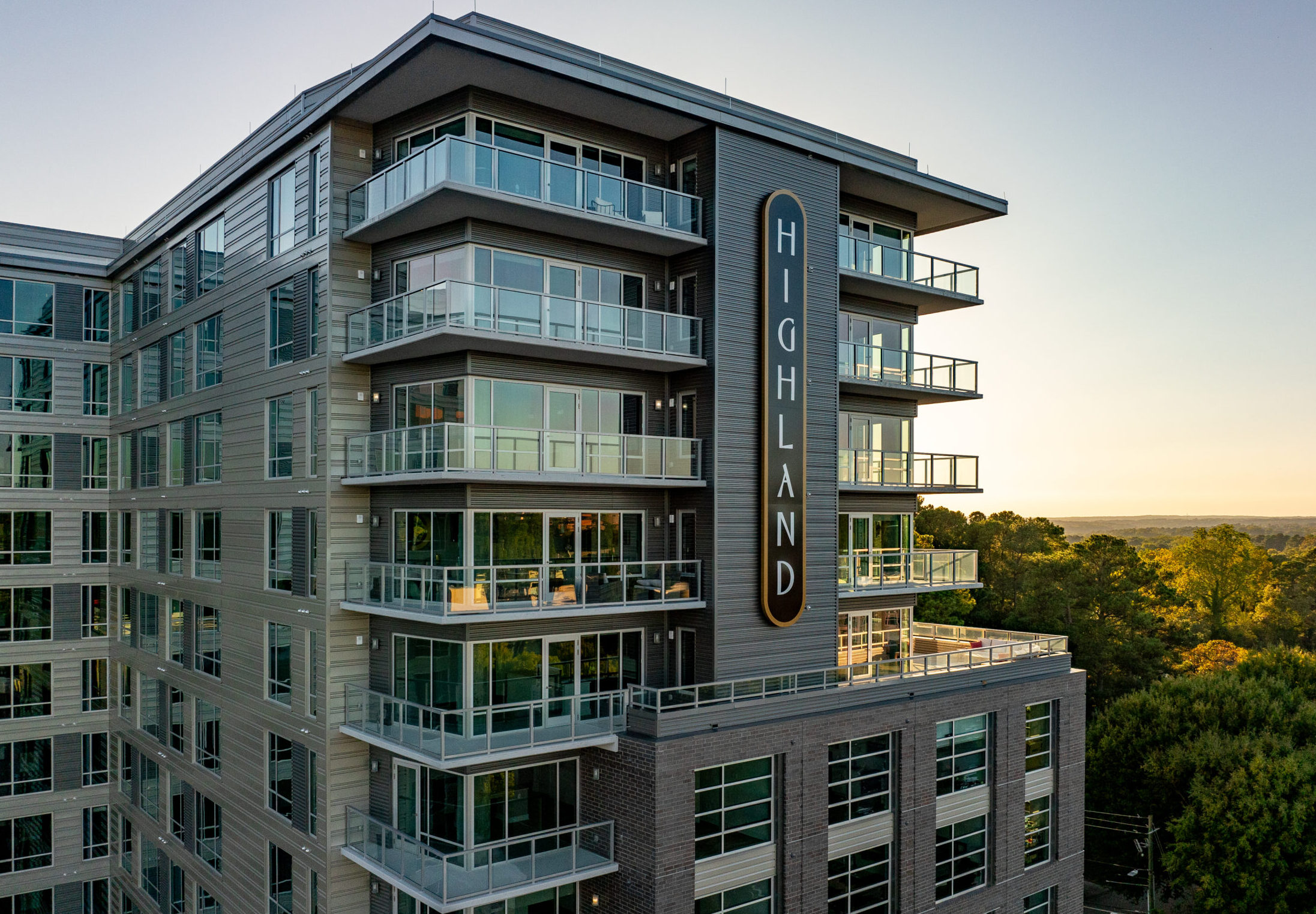 Exterior picture of the outside of Highland North Hills luxury apartments in Raleigh, NC