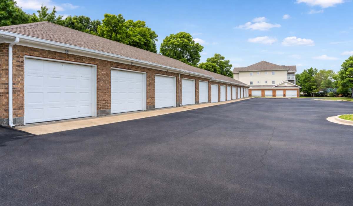 Private garages at Palomar View Apartments in Lexington, Kentucky