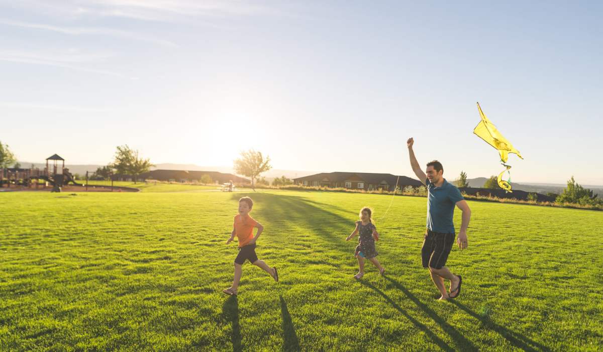 Family enjoying sunset near Maybrook Terraces in Greenville, South Carolina