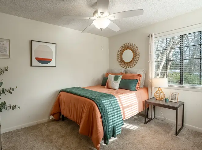 furnished apartment bedroom