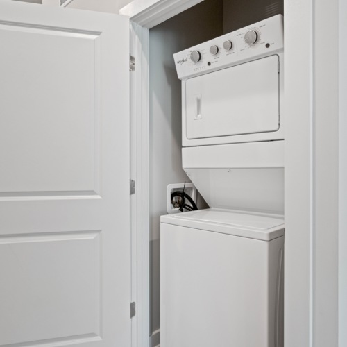 In Unit Washer & Dryer inside The Rumney apartments in Downtown Charleston South Carolina.