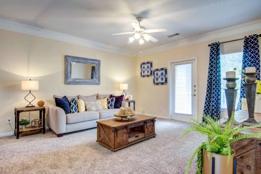Villas at Hannover Apartments in Stockbridge, GA photo of living room with plush carpeting