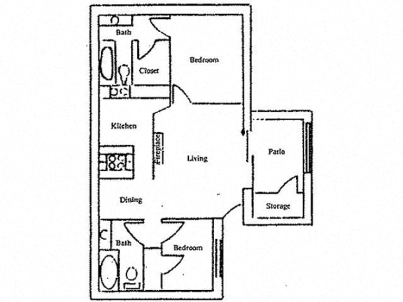Floor Plan  the floor plan for the apartment is shown in this drawing