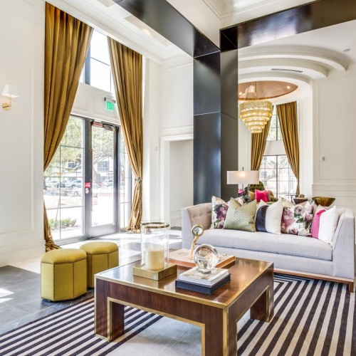 a room with a large window
