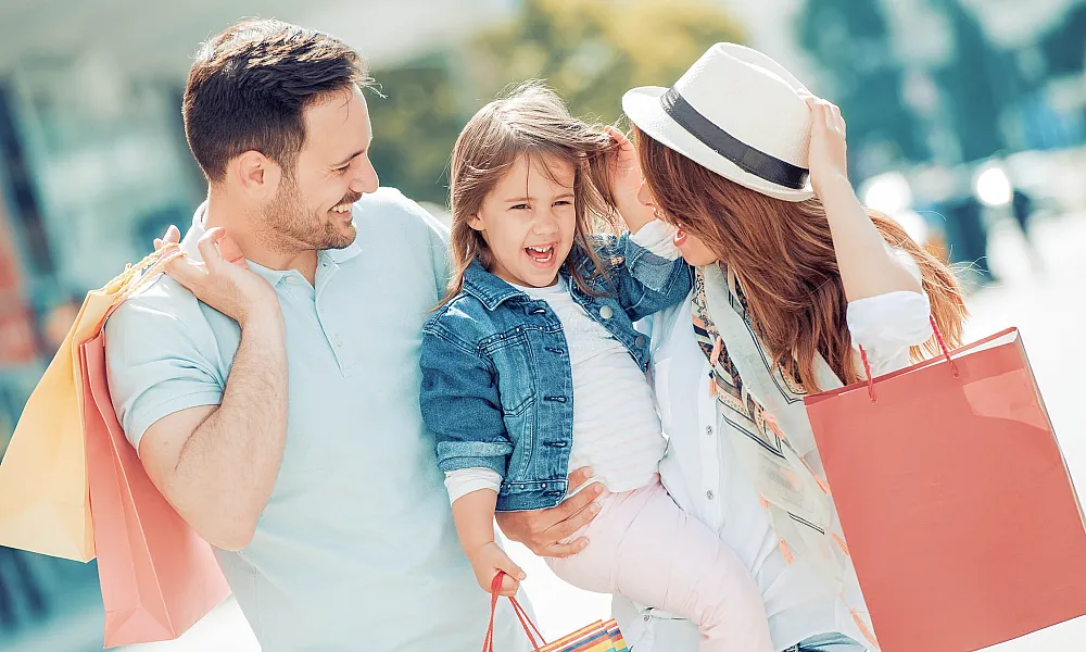 Family out shopping
