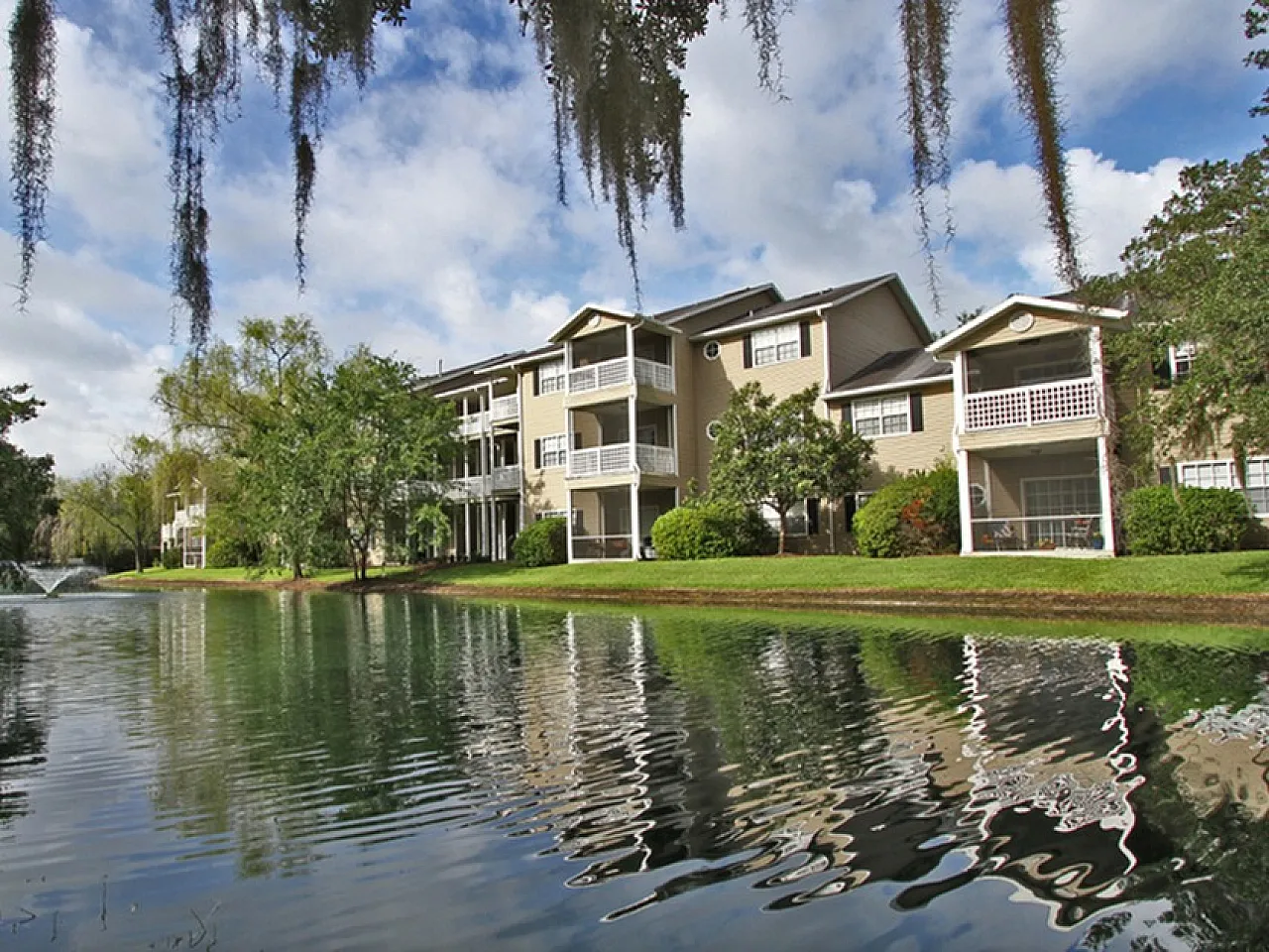 Community building overlooking the pond