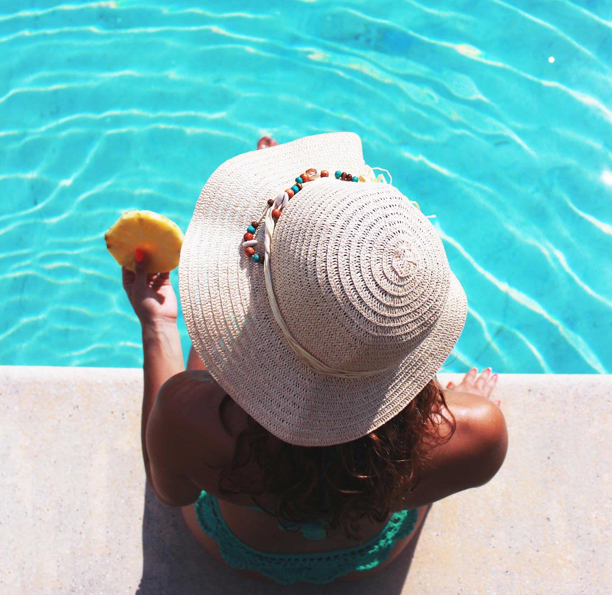 girl by pool