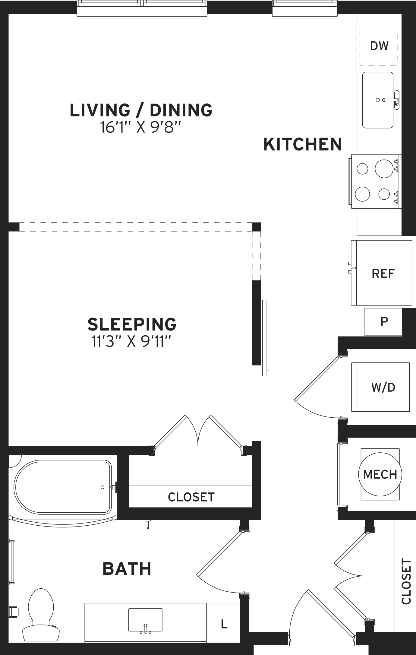 Floor Plan Image of Apartment Apt 1-313