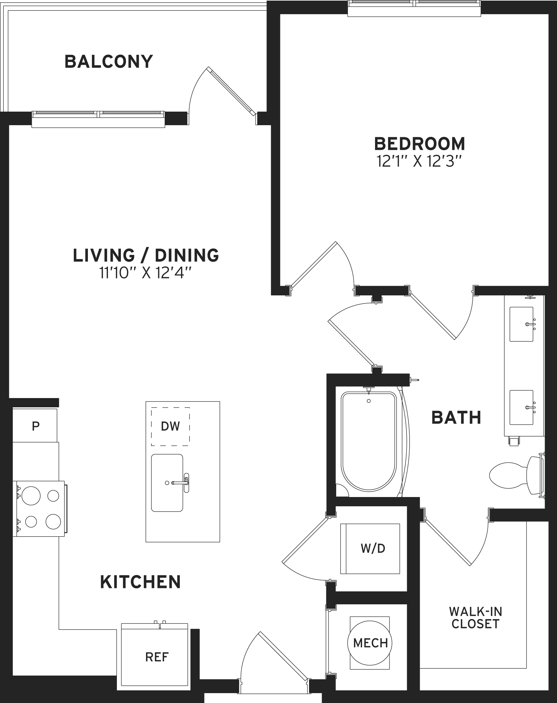 Floor Plan Image of Apartment Apt 1-219