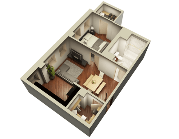 Lawrence Floor Plan at Somerset Place Apartments, Chicago, Illinois