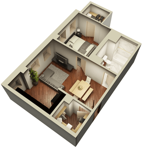 Thumbnail 1 of 4 Lawrence Floor Plan at Somerset Place Apartments, Chicago, Illinois