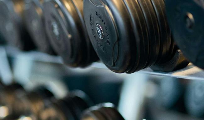 a close-up of dumbbells
