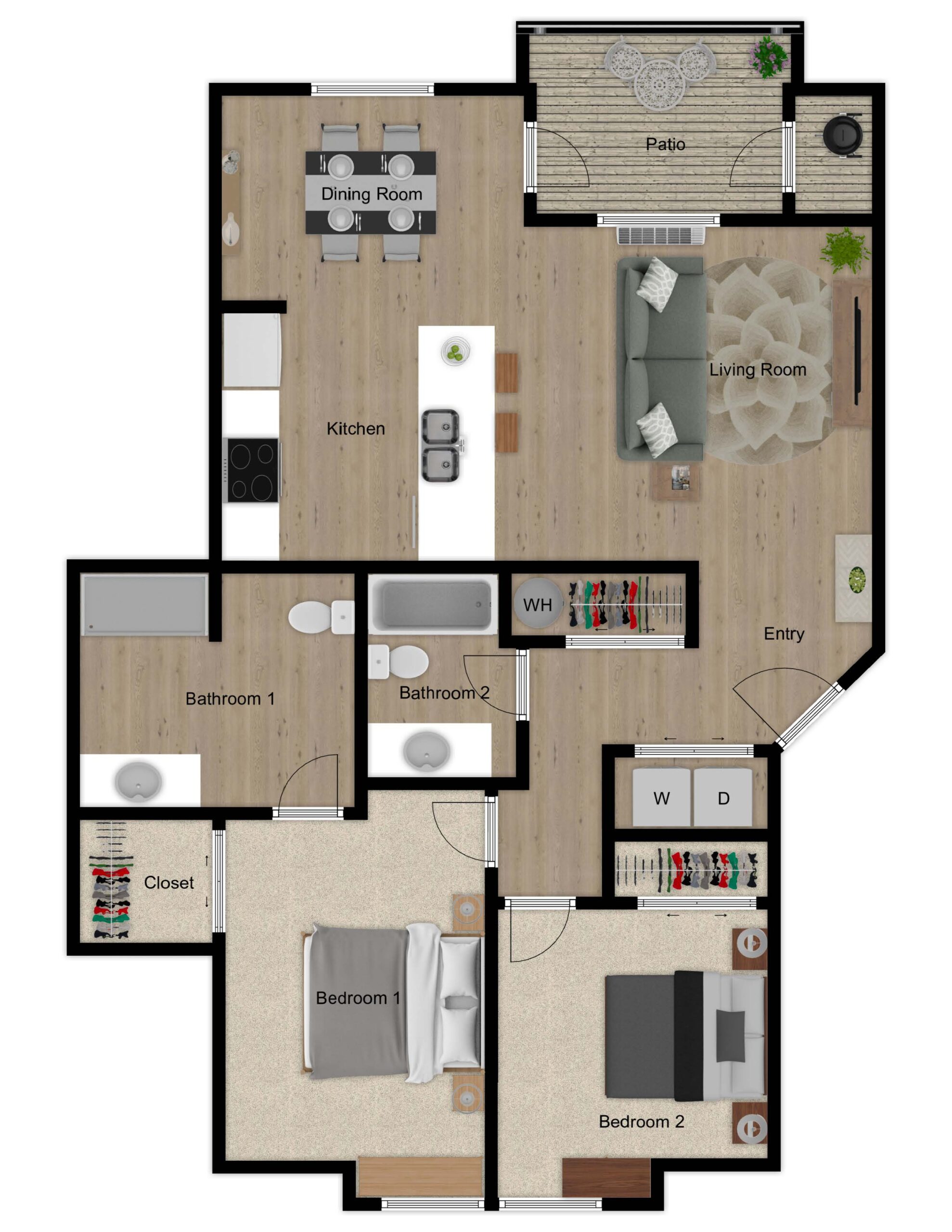 Meadow Brook Villas Floor Plan A 2bd2ba scaled