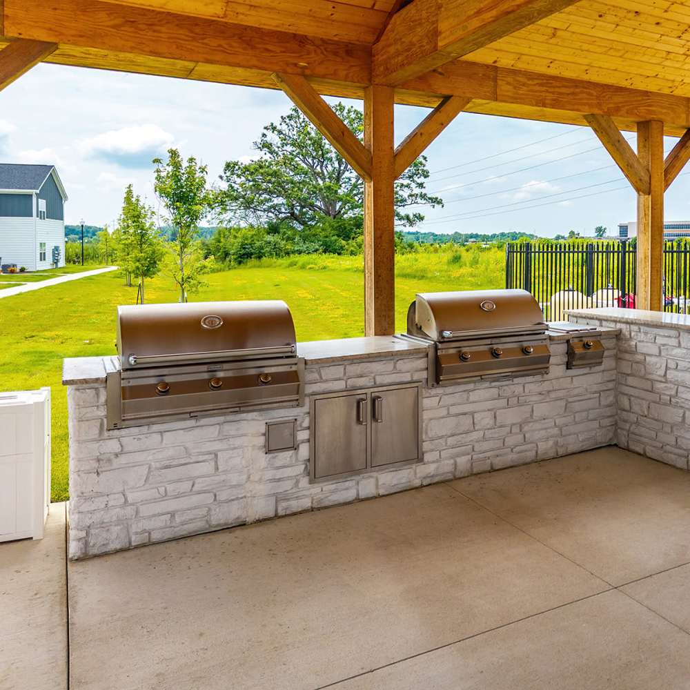 BBQ grills at Union Club Apartments in Fort Wayne, Indiana