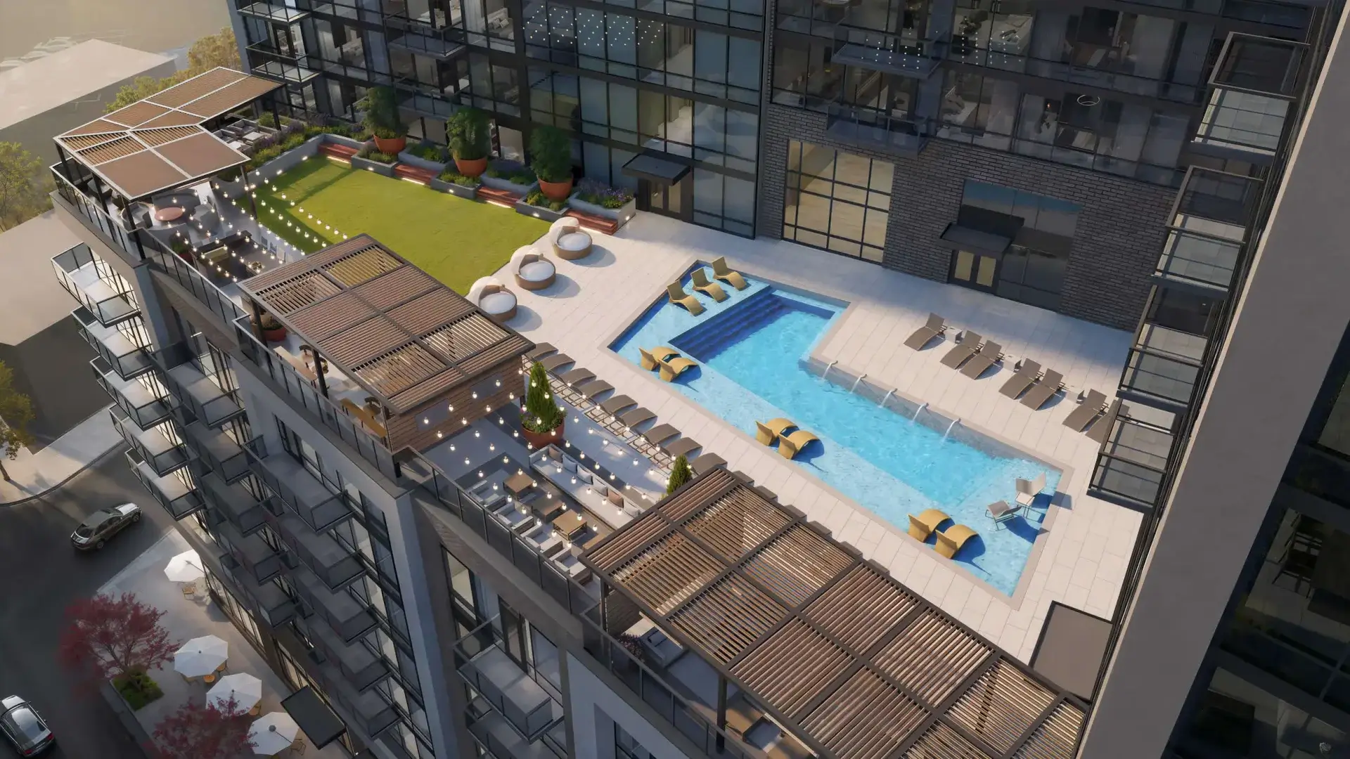 atlanta's grand 340 buckhead apartments pool deck