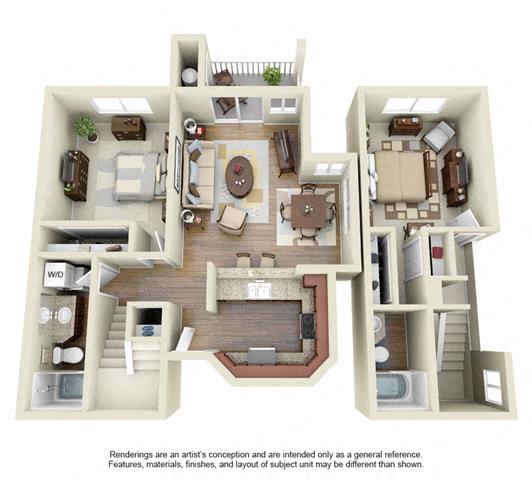 2 BED 2 BATH - B3R floorplan