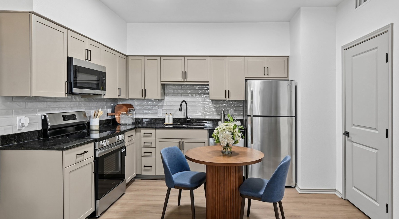 Well-lit kitchen with ample counter space